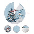 thumbnail image 4 of Light Blue Snowman Christmas Christmas Tree Skirt 48 Inches Large Christmas Skirt Tree, Christmas Tree Xmas Winter Snowflake Tree Skirt Christmas Decorations for Fireplace Party Indoor Outdoor, 4 of 7