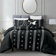 ESCA J 22129V Q Judith Comforter Set, Black - Queen Size - 7 Piece