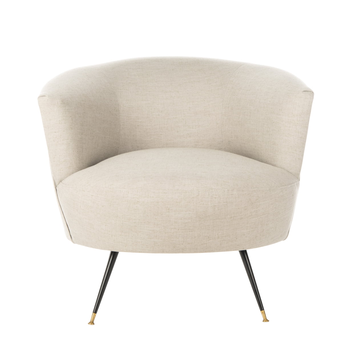 SAFAVIEH Arlette Mid-Century Velvet Accent Chair, Light Grey