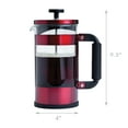 thumbnail image 6 of Primula Melrose Heat Resistant Borosilicate Glass Coffee Press, 8 Cup, Red, 6 of 7