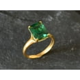 thumbnail image 3 of 3.00 Ct Emerald Lab Created Green Emerald Engagement & Wedding Ring 14k Yellow Gold Plated, 3 of 3