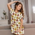 thumbnail image 3 of Yiaed Sunflowers And Skull Print Women's Loose-Fit Short Sleeve Nightgown, Soft and Comfortable Sleep Dress for Relaxation and Sleepwear, 3 of 6