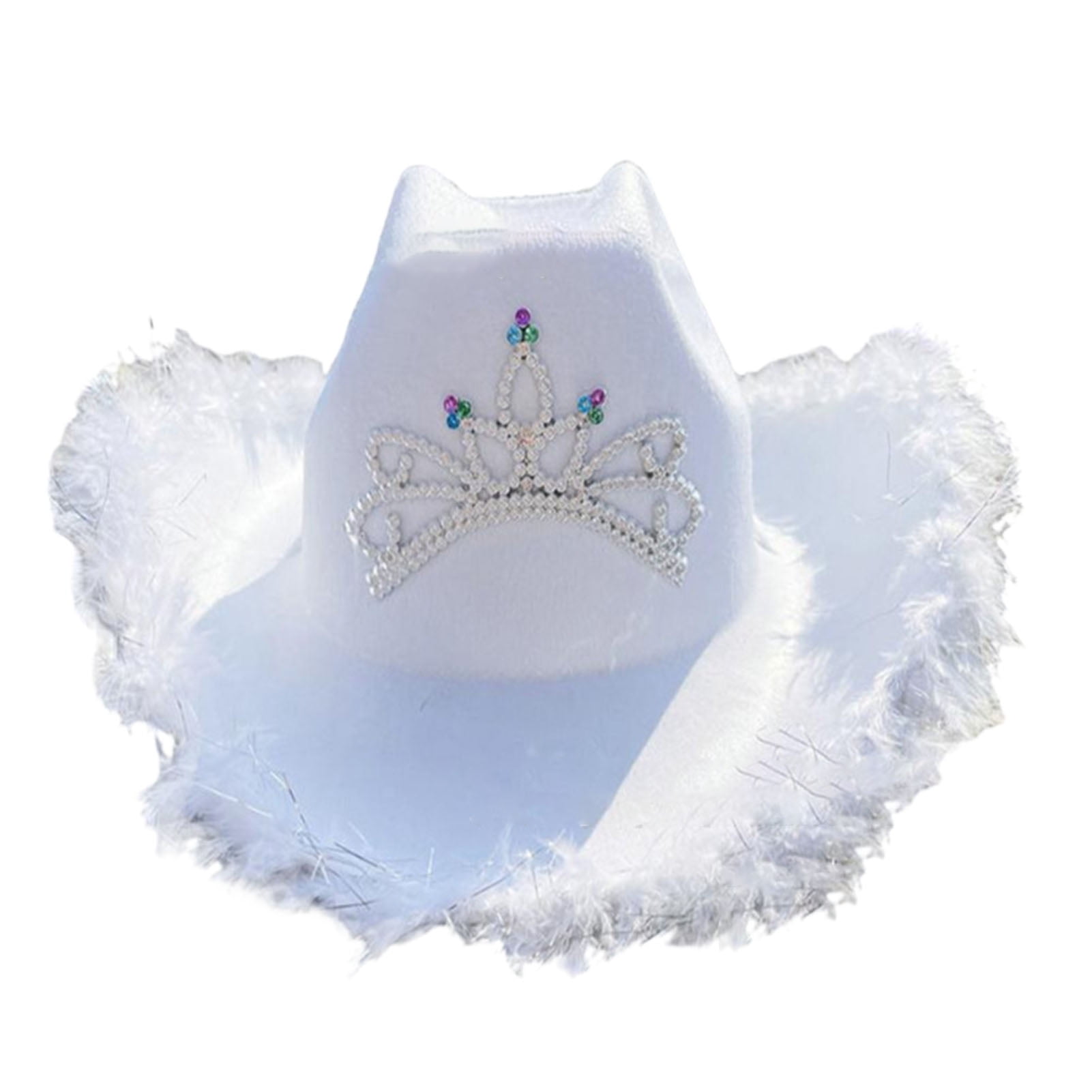Xindshop Cowgirl Hat Drawstring Rhinestone Cowboy Costume Accessories Western Style Pink Cowboy Cap for Dress-up Party, Women's, Size: One Size