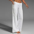 thumbnail image 2 of YFELWZ Women's Plus Size Pants Polyester Wide Legged Daily White L, 2 of 9