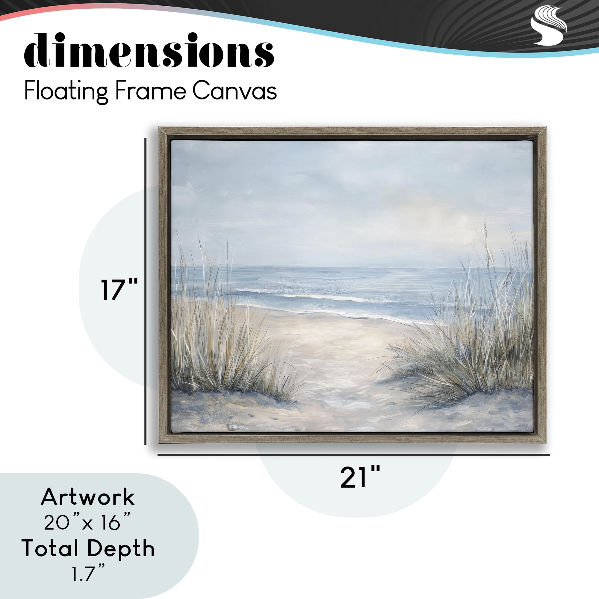 Stupell Industries To The Beach Tranquil Landscape Brown Framed Floater Canvas Wall Art, design by Petal Prints Design