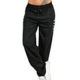 thumbnail image 1 of LUXUR Women Drawstring Palazzo Pant Lounge Workout Long Pants Black XL, 1 of 3
