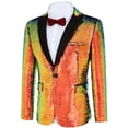 thumbnail image 3 of COOFANDY Men Shiny Sequins Suit Jacket Dress Sport Coat Banquet Prom Disco Party, 3 of 11