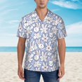 thumbnail image 4 of Balery Rabbit And Floral Print Men's Hawaiian Shirts Short Sleeve Beach Shirt Relaxed Fit Vacation Button Down Shirts-Small, 4 of 9