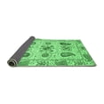 thumbnail image 2 of Ahgly Company Indoor Round Abstract Emerald Green Modern Area Rugs, 5' Round, 2 of 4