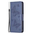 thumbnail image 6 of Feishell iPhone 14 Case Butterfly Embossed Pattern Premium Leather Wallet Cover Flip Stand Card Slots Holder Magnetic with Wrist Strap Case for Apple iPhone 14, Blue, 6 of 8