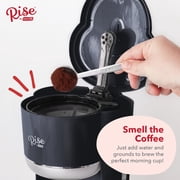 Rise By Dash Drip Coffee Maker, Reusable Mesh Filter Basket, Glass Carafe, 10 Cups - Black