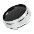 thumbnail image 1 of Tapa central de rueda universal Unique Bargains, duradera, 66 mm, 2.60" de diámetro exterior, plástico, tono cromado plateado y negro, 1 of 5