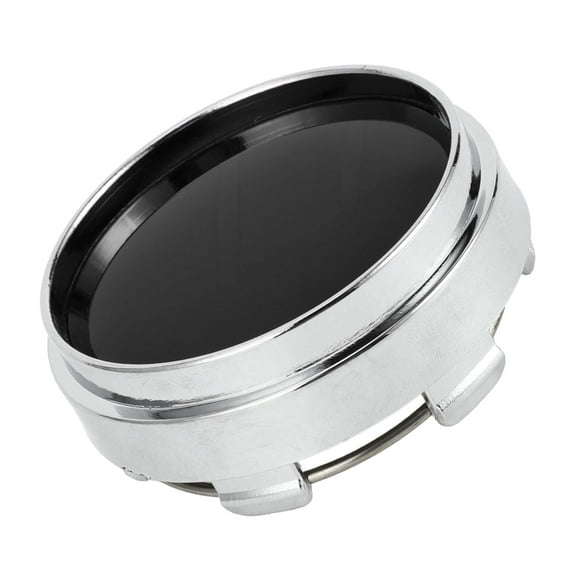 Tapa central de rueda universal Unique Bargains, duradera, 66 mm, 2.60" de diámetro exterior, plástico, tono cromado plateado y negro