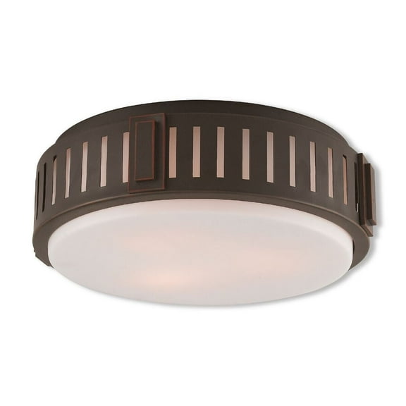 Portland Olde Bronze Livex 3 Light Ceiling Mount Transitional Fixture 65513-67