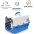 thumbnail image 4 of Transportadora para perro economica con puerta metalica 55cm x 38.5 cm x 35.2 cm color celeste, 4 of 4