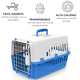 thumbnail image 4 of Transportadora para perro economica con puerta metalica 55cm x 38.5 cm x 35.2 cm color celeste, 4 of 4