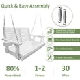 thumbnail image 4 of Fortune Candy Wooden Porch Swing 2-Seater with Cup Holders and Chains, Heavy Duty 880 lbs, White, 4 of 8