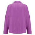 thumbnail image 5 of DuoJiaJ Classic Pleated Textured Single Lapel Shirt For Women Summer Lightweight Roll Up Sleeve Button Blouses Women's Linen Shirts Purple XXXL, 5 of 5