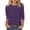 Purple, variant on Enjoytime Spring Shirts for Women Solid Color 3/4 Sleeve Sparkly Tops Fashion Round Neck Trendy Casual Blouses Beige M