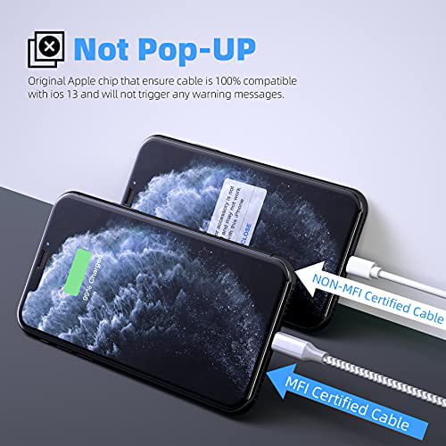 iPhone Charger Cable 2022 Upgraded MFi Certified Lightning Cable 3Pack 10FT Nylon Braide iPhone Charger Fast Charging Syncing Compatible with iPhone 13/12/ 11 Pro/XS/Max/XR/X/ 8/ 8P and More 