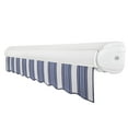 thumbnail image 3 of Awntech 8 Ft Key West Left Motorized Heavy Duty Patio Retractable Awning with Cassette (96in x 9.38in x 78in), Navy/Gray/White Multi, 3 of 8
