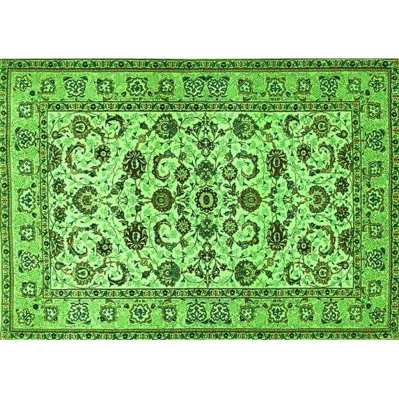 Ahgly Company Indoor Rectangle Persian Green Traditional Area Rugs, 6' x 9'