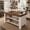 White & Brown, variant on Fnova 55" Kitchen Island with Storage Shelves, 3-Tier Modern Wooden Stationary Island with Seating, Large Worktop Buffet Cabinet for Kitchen, Brown