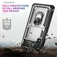 thumbnail image 3 of Allytech Rugged Case for Samsung Galaxy Z Flip4, Military Grade Protection Shockproof Cover with Metal Rotatable Ring Stand, Magnetic Car Mount Holder Case for Samsung Galaxy Z Flip4 - Silver, 3 of 7