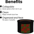 thumbnail image 4 of Storage Bag,Collapsible Felt Holiday Container with Zipper & Handle, Durable Wreath Organizer Bin for Seasonal Storage 20 x 12 (Black, 12 x 20), 4 of 8