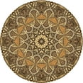 thumbnail image 1 of Ahgly Tapis Rond Lavable en Machine Intérieur Transitionnel GoldenRod Or, 5 Pieds Rond, 1 of 7