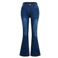 thumbnail image 4 of XXLvision Women Bootcut Jeans Flare Washed Bell Bottoms Denim Pants, 4 of 5
