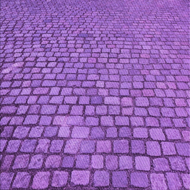 Ahgly Company Machine Washable Indoor Square Transitional Heliotrope Purple Area Rugs, 4' Square