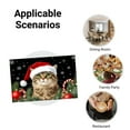 thumbnail image 5 of JOOCAR Christmas Cat with Santa Hat and Holiday Decor Linen Table Mats Set of 4 for Home Kitchen Table Decor 12x18 inch, 5 of 5