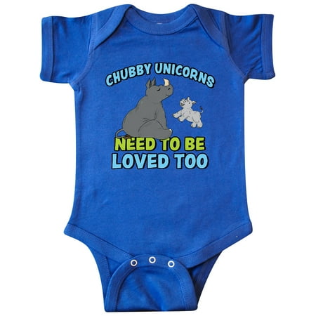 

Inktastic Chubby Unicorns Need Love Too with Cute Rhinos Gift Baby Boy or Baby Girl Bodysuit