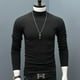 thumbnail image 2 of Camiseta interior de hombre, camiseta de manga larga, otoño invierno, cuello medio alto, color sólido, cuerpo ajustado con versión coreana de estilo extranjero, 2 of 5