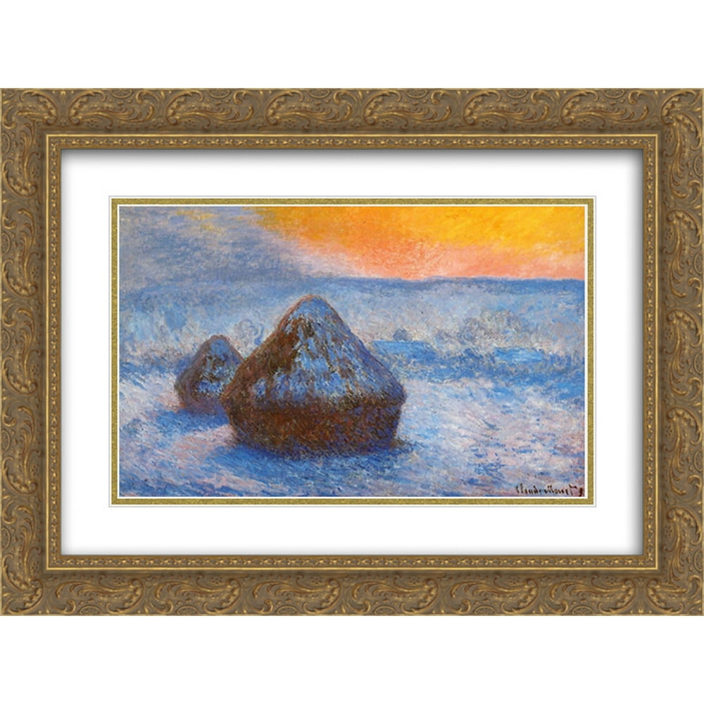 Claude 2x Matted 24x18 Gold Ornate Framed Art Print 'Grainstacks