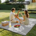 thumbnail image 4 of White Dandelion Outdoor Rug for Patio/Deck/Porch, Non-Slip Large Area Rug 5 x 7 Ft, Spring Plants Flowers Vintage Gray Indoor Outdoor Rugs Washable Area Rugs, Reversible Camping Rug Carpet Runner, 4 of 8