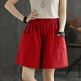 thumbnail image 4 of Women's Shorts Plus Size with Pockets Summer Loose Casual Straight Leg Cargo Shorts, 4 of 7