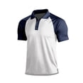 thumbnail image 2 of Polo Shirts for Men Loose Fit Color Block Raglan Short Sleeve Shirt Big and Tall Lightweight Short Sleeve Shirts, 2 of 7