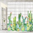 thumbnail image 2 of Cactus Shower Curtain, Western Tropical Desert Green Succulent Plant and Grey Rustic Wooden Board, 72 x 72 Inches Polyester Fabric Bathroom Decor Set with 12 Hooks, 2 of 6