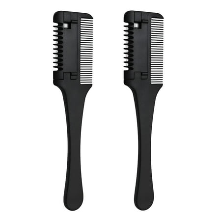 VANIDO 2pcs Double Sided Hair Cutter Comb Hair Razor with Comb for Hair Cutting Styling (Black)