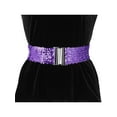 thumbnail image 4 of INSPIRE CHIC Women's Plus Size Stretchy Waist Belts Metal Interlock Buckles Sequins Decor Belts for Dresses Light Purple 60cm/23.62", 4 of 6