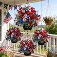 thumbnail image 6 of Virelaxpo Patriotic Artificial Flower Ground Stake 17.7in Red White Blue Tabletop Accent Holiday Arrangement Decor for Mantel Dining Table, 6 of 9