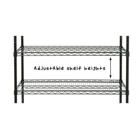 Honey-Can-Do 5-Tier Heavy-Duty Adjustable Shelving Unit With 800-lb Per Shelf Capacity, Black,Shelves & Shelf Units Black,Steel