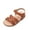 BROWN-PU, variant on Girls Sandals Open Toe Princess Flat Sandals Strappy Summer Shoes Toddler/Little Kid
