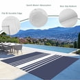 thumbnail image 3 of Vintage Striped Outdoor Rug 6x9 Ft - Reversible Patio Rug Outdoor Camping Rugs, Midnight Blue Modern Simple Lines Washable Indoor Outdoor Area Rugs, Non-Slip Outdoor Carpet Runner for Deck/Porch, 3 of 8