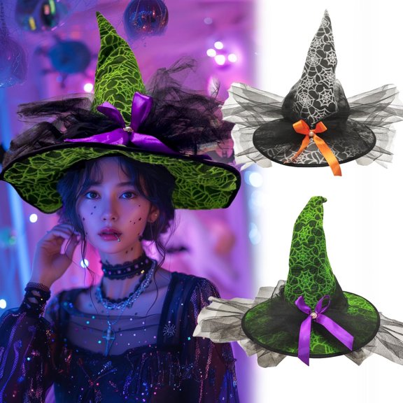 XGFHYJEH Halloween Decor, Halloween Decorations, Halloween Decorations Indoor, Halloween Decor Indoor, Halloween Web Pumpkin Wizard Hat - for Cosplay Party Decoration