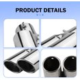 thumbnail image 4 of 2.5" Inlet Dual Exhaust Tip, Straight Exhaust Pipe with Screw, Stainless Steel Muffler Exhaust, Tail Pipe Muffler Tip, Auto Fashion Modificed Parts, Universal Rear Tip Pipe for Cars (Silver), 4 of 6