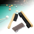 thumbnail image 3 of Set of 3 Billiard Pool Table Brush, Wood Handle, with Wiping Bar Cover, Rail Brush Cleaning Tools, Billiards Pool Accessories Cleaning Tools Brown, 3 of 10