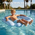 thumbnail image 5 of Inflatable Water Float Lounger with Mesh Center for Pool and Beach, Portable Swimming Pool Float Raft for Summer Relaxing, Sunbathing, Lake Trips and Pool Party Fun Pink, 5 of 5